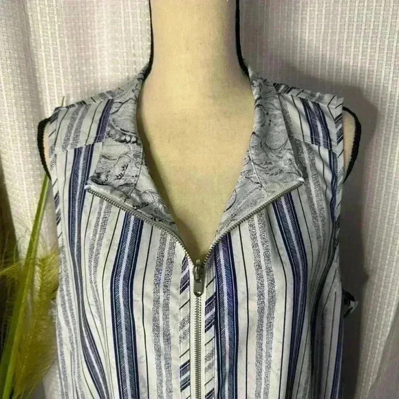 NWT Chicos Zenergy Women’s 3 US XL Neema Reversible Tonga Navy Printed Vest NEW - Picture 8 of 13